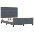 vidaXL Posteľ s pružinovým rámom Tmavo šedá 160 x 200 cm Zamat