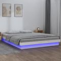 vidaXL Posteľný rám s LED biely 140x200 cm masívne drevo