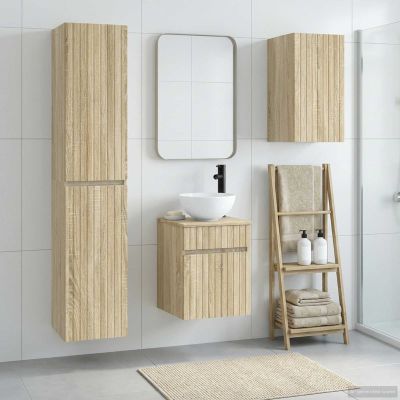 vidaXL Sada kúpeľňového nábytku 3 ks Dub sonoma 33 x 34,5 x 160 cm