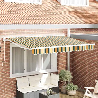 vidaXL Rám markízy Zelená a žltá 250 x 200 cm Polyester s PU povrchom
