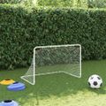 vidaXL Futbalová bránka biela 122x81x81 cm oceľová