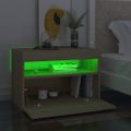 vidaXL Nočný stolík a LED svetlá dub sonoma 60x35x40 cm