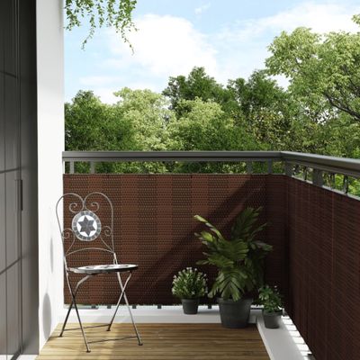 vidaXL Balkónová zástena hnedo-čierna 400x80 cm polyratan