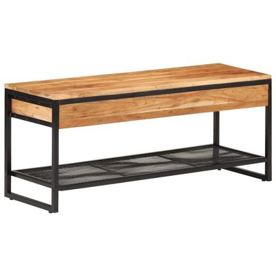 vidaXL Lavička na topánky 110x35x45 cm masívna akácia a železo