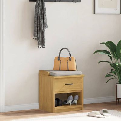 vidaXL Lavica do predsiene SANDNES 45x40x50 cm borovicový masív