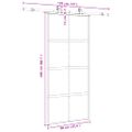 vidaXL Posuvné dvere s kovaním čierne 90x205 cm tvrdené sklo