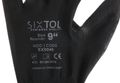 Rukavice pracovné z polyesteru polomáčané v PU GLOVE PE-PU 9, čierne, veľ. 9", 6 párov SIXTOL