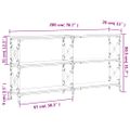 vidaXL Konzolový stolík dymový dub 200x28x80,5 cm kompozitné drevo