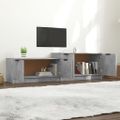 vidaXL TV stolík betónový sivý 158,5x36x45 cm spracované drevo