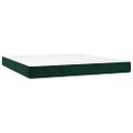 vidaXL Posteľný rám boxsping s matracom tmavozelený 160x200 cm zamat