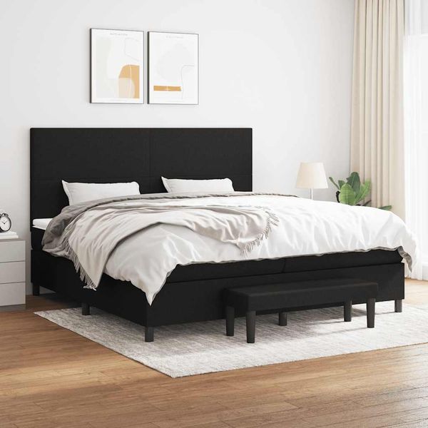 vidaXL Boxspring posteľ s matracom čierna 200x200 cm látka