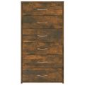 vidaXL Komoda so 6 zásuvkami dymový dub 50x34x96 cm spracované drevo
