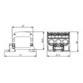 Svorka univerzálna RKA 50 1/6 L B, 150A, 1pól. (6x vstup), AL/CU, hnedá, na DIN/na panel