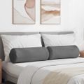 vidaXL Podložkové vankúše 2 pcs Tmavo šedá Ø 25 x 70 cm Mikrovlákno