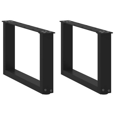 vidaXL Nohy konferenčného stolíka v tvare U, 2 ks, čierne, 50 x (30-31) cm, oceľové