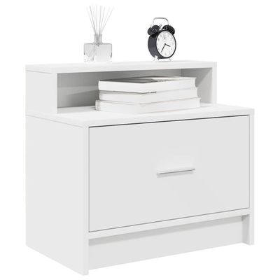 vidaXL Nočné skrinky so zásuvkou 2 ks biele 51x31x47 cm