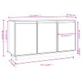 vidaXL Komoda biela 111x34x60 cm borovicový masív