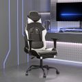 vidaXL Herná stolička s podnožkou čierna a biela umelá koža