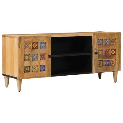 vidaXL TV skrinka Prírodná 105 x 33 x 46 cm Masívne mango drevo