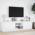 vidaXL TV stolík s LED biely 180x34x50 cm kompozitné drevo