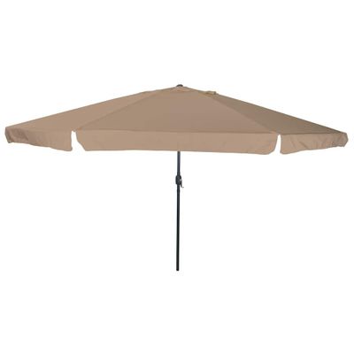 vidaXL Záhradný slnečník 394 x 394 x 248 cm Polyester a oceľ Sivohnedá