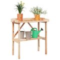 vidaXL Stôl na rastliny s policou 78x38x82,5 cm masívna jedľa