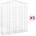 vidaXL Oblúkový gabionový kôš 5 ks 200x50x220/240cm pozinkované železo
