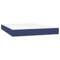 vidaXL Posteľ boxsping s matracom a LED modrá 140x200 cm látka