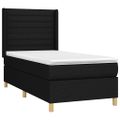 vidaXL Posteľ boxsping s matracom a LED čierna 80x200 cm látka