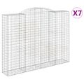 vidaXL Oblúkový gabionový kôš 7 ks 300x50x220/240cm pozinkované železo