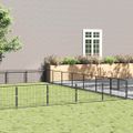 vidaXL Koterec pre psov čierny 49 m² oceľ