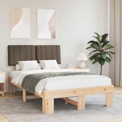 vidaXL Rám postele s čalúneným čelom Sivohnedá 120 x 190 cm