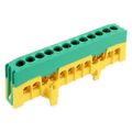 Mostík PE 12-F2 (svorkovnica 12x16 mm2), ochránený IP20, zeleno-žltý, 63 A, na DIN /2020270