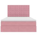 vidaXL LED úložná posteľ s matracom Ružová 140 x 200 cm Zamat