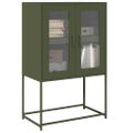 vidaXL Highboard Olive Green 68x39x107 cm Oceľ