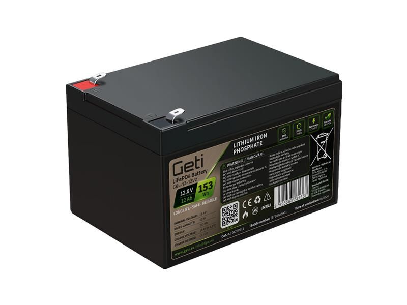 Batéria LiFePO4 12,8 V 12 Ah GETI GBL-12-12