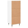 vidaXL Komoda biela 34,5x34x90 cm spracované drevo