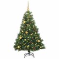 vidaXL Umelý vianočný stromček s 150 LED-i Zelená 150 cm PE a PVC