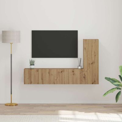 vidaXL Zostava TV skriniek 3 pcs Remeselný dub Kompozitné drevo