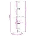 vidaXL Skrinka na lieky dymový dub 30x42,5x150 cm spracované drevo