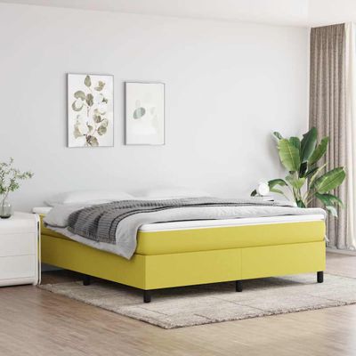 vidaXL Posteľný rám s boxspringom zelená 180x200 cm látka