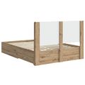 vidaXL Posteľový rám s úložným priestorom a čelom Dub artisan
