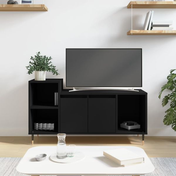 vidaXL TV skrinka čierna 100x35x55 cm spracované drevo