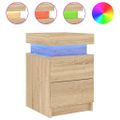 vidaXL Nočné stolíky s LED svetlami 2 ks dub sonoma 35x39x55 cm