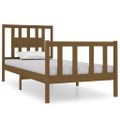 vidaXL Posteľný rám medový drevený masív 75x190cm malé jednolôžko