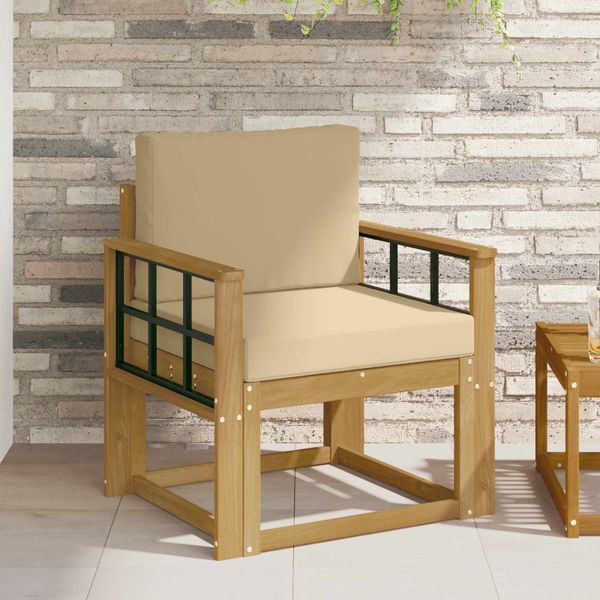 vidaXL 2 Kus Záhradná súprava gaučov Polyester Biela a béžová