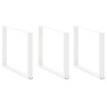 vidaXL Nohy k jedálenskému stolu v tvare U, 3 ks, biele, 100 x (72-73) cm, oceľové