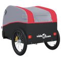 vidaXL Vozík za bicykel, čierno červený 30 kg, železo