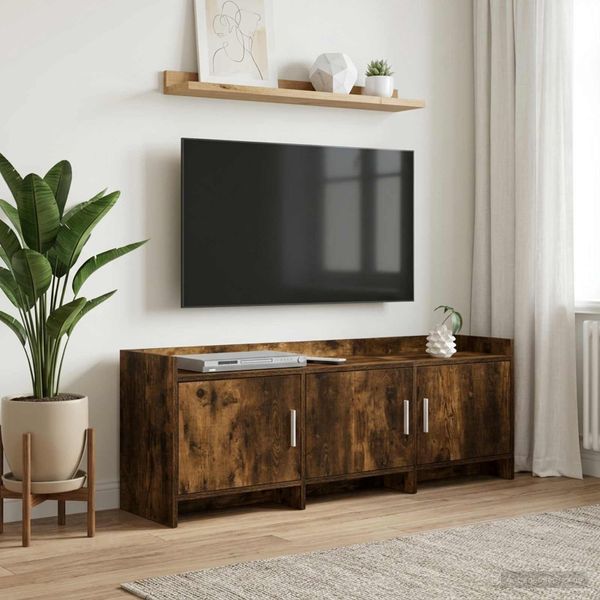vidaXL TV skrinka 130 x 33 x 47 cm Dymový dub Kompozitné drevo