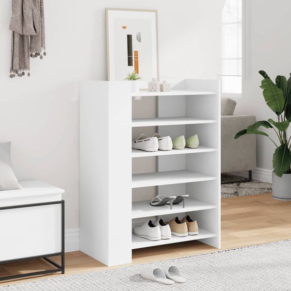 vidaXL Botník biely 74,5x37,5x100 cm kompozitné drevo